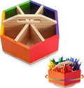 RattanView Rainbow Rotating Pen Holder, 360° Spinning Art Supply Organizer | Spinning Pencil Holder, Pen and Marker Organizer, Crayon Caddy, Desk Organizer for Classroom, Office and Daily Use