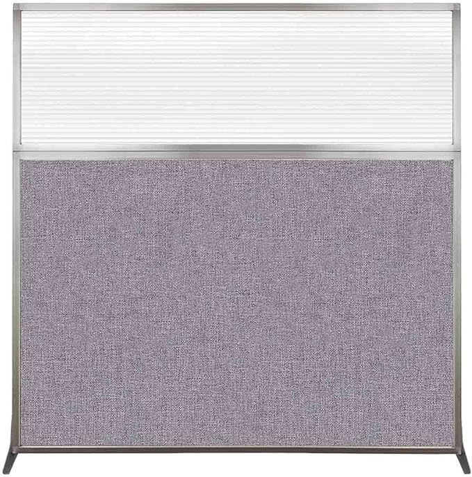 Versare Hush Screen Portable Room Divider | Workstation Wall Divider | Freestanding Privacy Hush Panels | Clear Fluted Windows | Fabric Office Divider Screen | Great for Room Separation