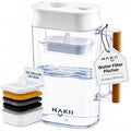 Nakii Water Filter Pitcher 1.8L - Long Lasting 150 Gallons Filtered Water Pitchers With Fast Filtration & Purification Technology - Removes Chlorine, Metals For Clean Tasting Water - WQA Certified