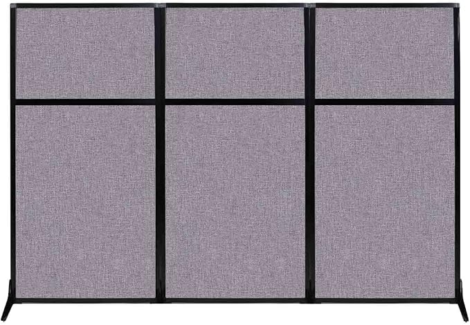 Versare Workstation Partition | Portable Wall Divider | Modern Office Cubicle | Free Standing Privacy Screen | Flexible Work Space | 99" x 70" Cloud Gray Fabric Panels