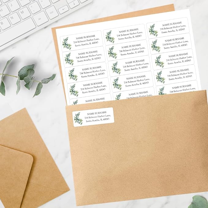 Personalized Eucalyptus - Return Address Labels x 100