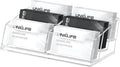 Uniclife Acrylic Business Card Holder for Desk 6 Slots Clear Business Card Display Stand for Men & Women Desktop Business Card Organizer Card Stand for Office Home Exhibition, 360 Card Capacity