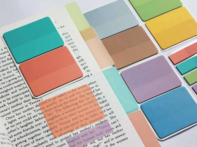 ELII 500 PCS Tabs 2 Inch Book Tabs Sticky Index Tabs,Page Markers File Tabs Self Adhesive, Labels for Pages Notebooks