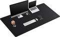 Mydours Giant Desk Mat, 63 x 28 inch Extended PU Leather Desk Pad, Gaming Desk Mat for Home Office Desk, Mouse Pad for Home Office & Computer Workstation, Extra Pad for Standing Desk (Black)