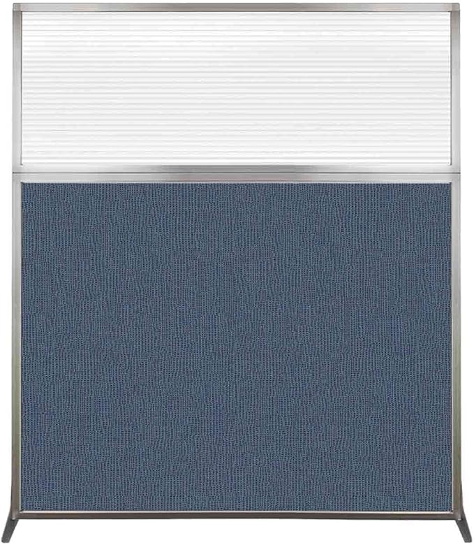 Versare Hush Screen Portable Room Divider | Workstation Wall Divider | Freestanding Privacy Hush Panels | Clear Fluted Windows | Fabric Office Divider Screen | Great for Room Separation