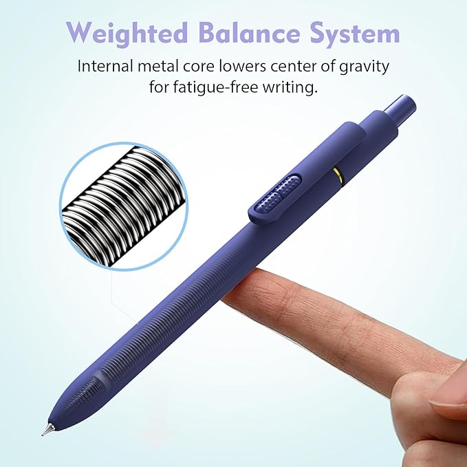 Hiacry 8 Pcs Gel Pens - 0.7mm Fine Point Quick-Dry Blue Ink Fidget Pens | Smooth Writing Pens, No Bleed, No Smear, Note Taking Journaling, School Office Supplies for Men & Women (Vintage 8Pcs)
