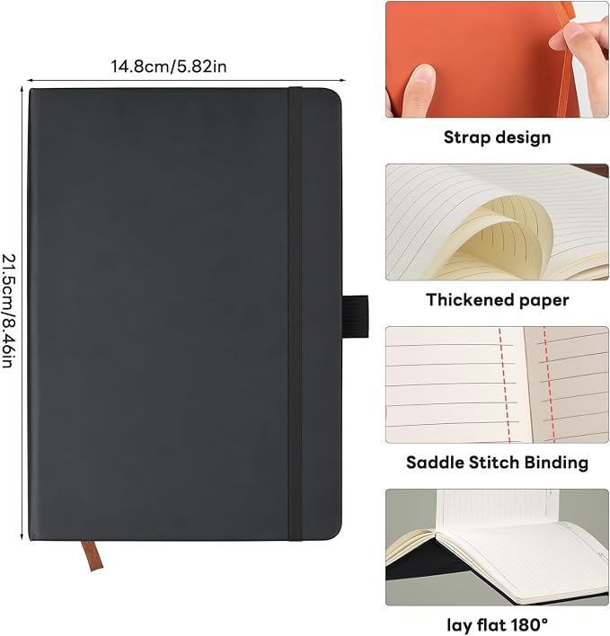 Customizable Personalized Notebook | Custom Logo, Text & Image A5 Journal Notebook | 200 Lined Pages 8.5" x 5.8" | Daily Writing Journal for Office, Students & Gift Giving, Orange