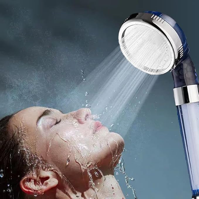 Spray Shower Head Filter with Mineral Beads, High Pressure Handheld Filtered Bead Shower Head Filter for Hard Water, Reduces Dry Itchy Skin & Hair Loss, 4.5in Set of 6 Replacement PP-Cotton Filters
