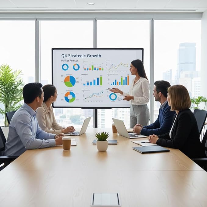 60 x 48 Inch Black Frame Magnetic Whiteboard (5 x 4 Ft) - Modern Aesthetic Dry Erase Board for Home Office Decor, Creative Studio & Video Background - Anti-Ghosting Surface with Tray