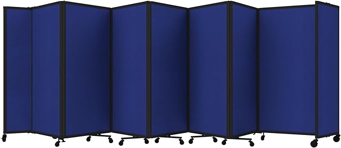 Versare Room Divider 360 Portable Wall Partition | Folding Panels | Large Freestanding Divider | Locking Wheels | Temporary Room Separator