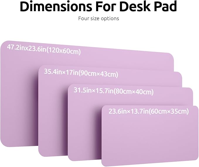 YSAGi Leather Desk Pad Protector, Office Desk Mat, Large Mouse Pad, Non-Slip PU Leather Desk Blotter, Laptop Desk Pad, Waterproof Desk Writing Pad for Office and Home (Taro Purple, 47.2" x 23.6")