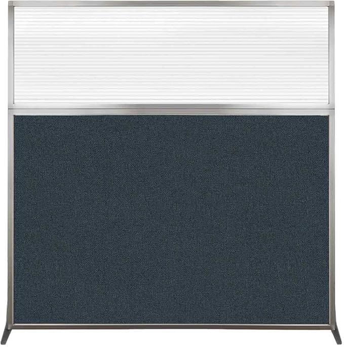 Versare Hush Screen Portable Room Divider | Workstation Wall Divider | Freestanding Privacy Hush Panels | Clear Fluted Windows | Fabric Office Divider Screen | Great for Room Separation