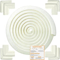 Baby Proof Corners and Edges Protector 20ft Edge+8 Corner Guard, Fireplace Baby Proofing Bumper, Heavy-Duty Soft NBR Foam Edge Corner Protector for Furniture Table, Childsafe/Pre-Taped White