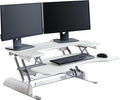 Vari Varidesk Pro Plus 36 Standing Desk Converter – 11 Height Settings + Spring Lift, 2 Tier Design, Keyboard Tray, Fits Desktops 36” Wide x 26.5" Deep – Delivers Fully Assembled (White)