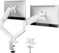ErGear Dual Monitor Stand up to 32 inches Screen, Load-Bearing Max 22 lbs Each Arm, Adjustable Dual Monitor Mount, Sturdy Steel vesa Monitor Mount with Stable VESA 75x75 100x100mm-White