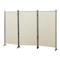 Proman Products - Galaxy Section Divider, Water Repellent Fabric Room Divider with Black Powder Coated Metal Frame for Indoors or Outdoors (Beige)