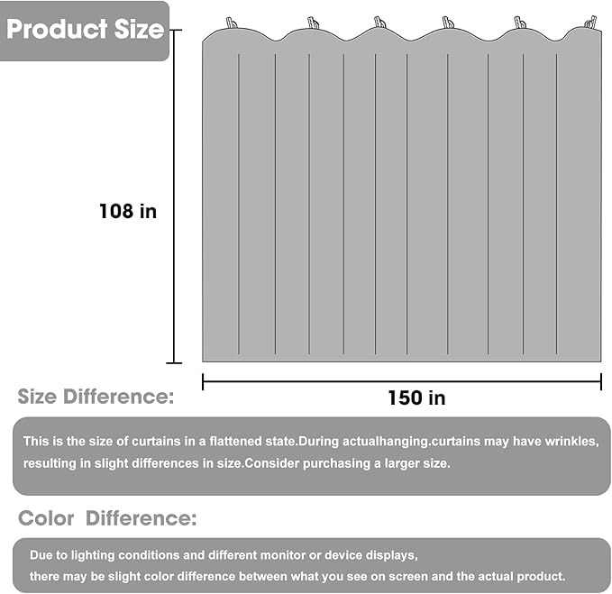 Cbsroro Room Divider Blackout Curtain Track Curtains Wall Dividers Panels Screen for Living Rooms Bedroom Office Privacy Partition Separation, W150 × L108 Inch,1 Panel, Grey