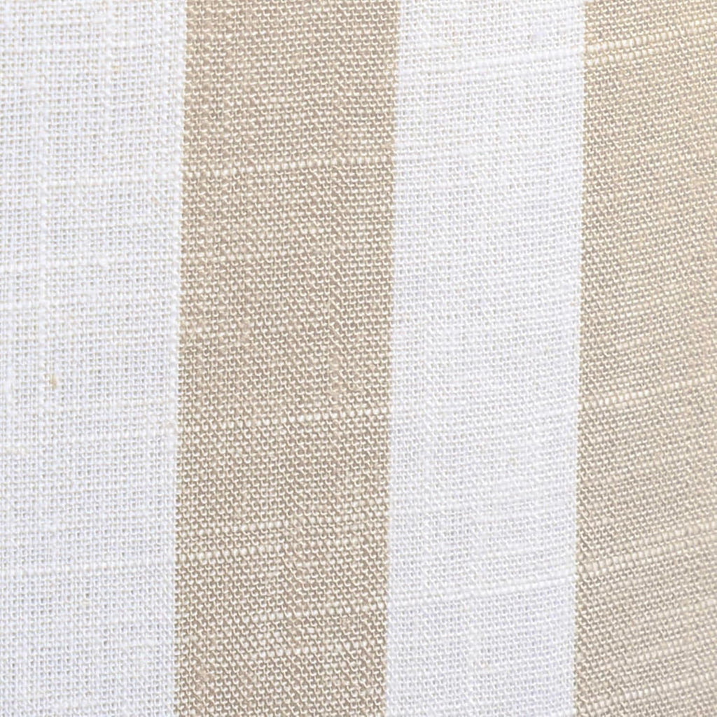 Dex Beige Striped Linen Ottoman