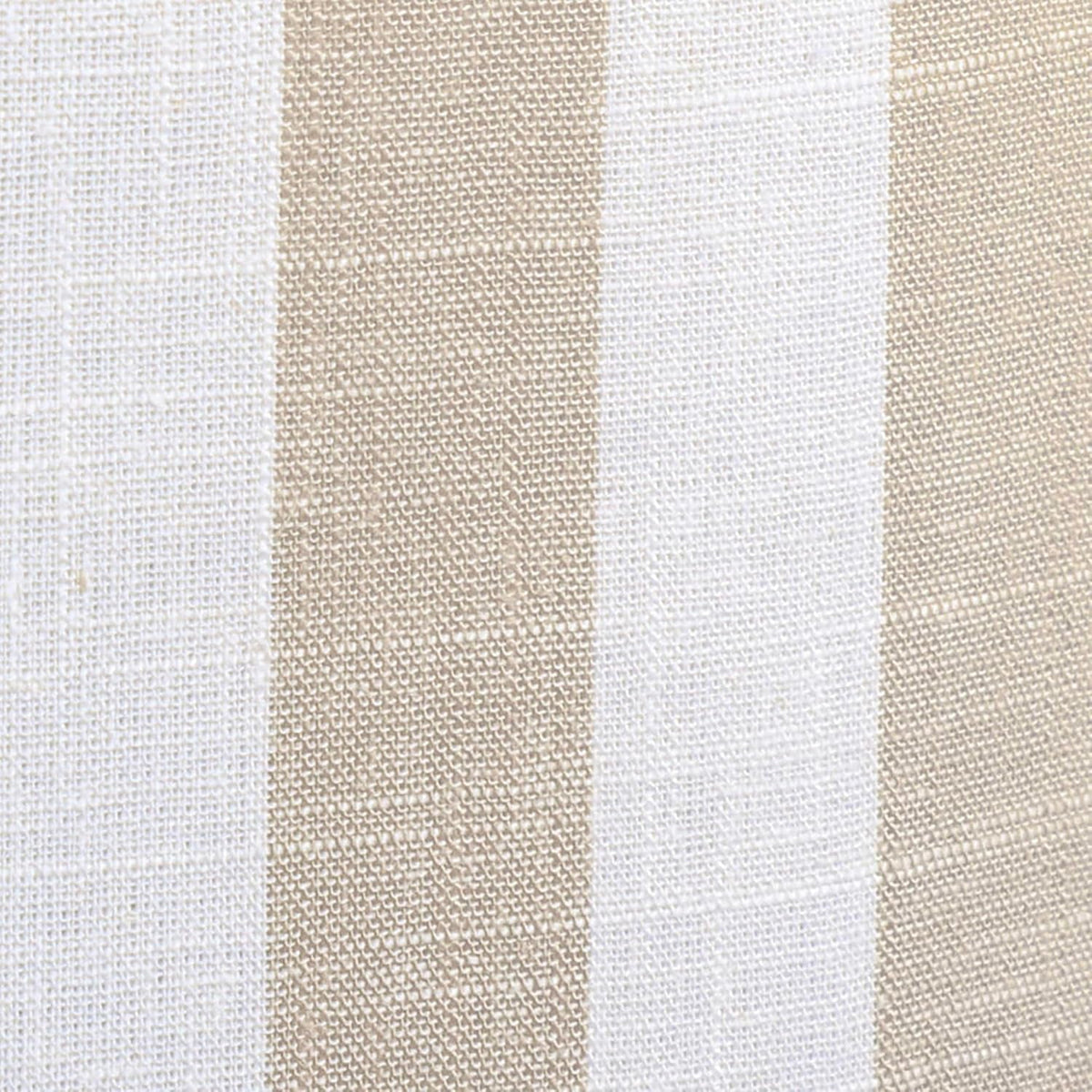 Dex Beige Striped Linen Ottoman