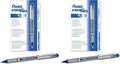 Pentel EnerGel NV Gel Ink Pen, (0.7mm), Medium Point Capped, Metal Tip, Blue Ink, Box of 12 (BL27-C) (Pack of 2)