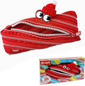 ZIPIT Monster Pencil Case for Kids, One Long Zipper Pencil Pouch, Gift-Ready Stationery Bag for Boys & Girls, Red