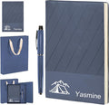 ENOMY Personalized Notebook Set with Pen & Gift Box A5 Leather Custom Notebook 200 Pages Lined Journal for Work,Business,College,Travel,Birthday,Valentine's Day Gift, Blue
