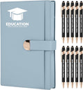Lined ENOMY Personalized Notebook Set with 10PC Pens Custom Journal with Pen Holder Personalized Jouring Notebook for Writing Men Women Gift, Blue