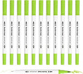 PATIKIL 12Pack Dual Brush Markers, Yellow Green Watercolor Fine and Brush Tips Pens Colored Marker Calligraphy Coloring Art Supplies Set for Coloring Book Illustration Sketching Journaling