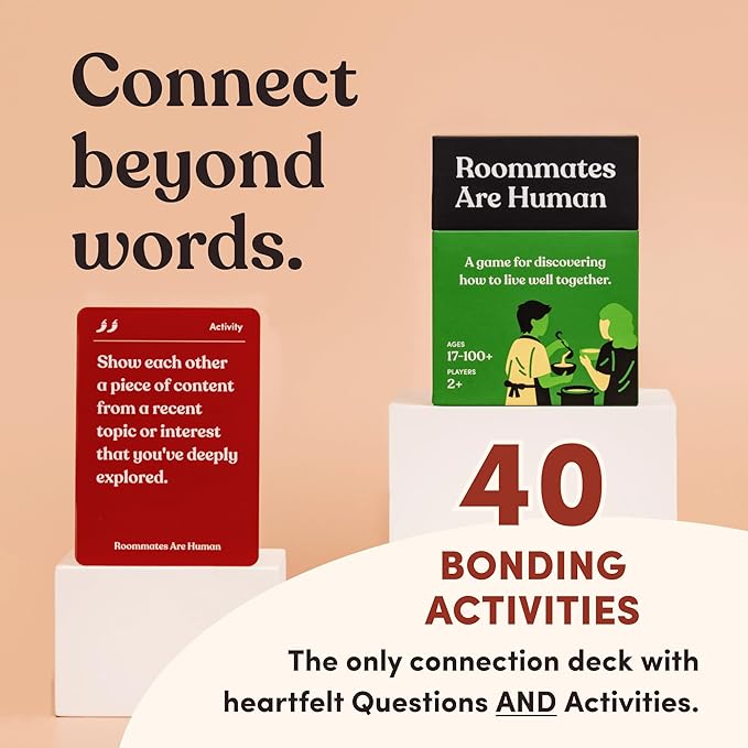 Roommates are Human | 140 Conversation Cards to Help You Get to Know Your Roommates | A Card Game for Discovering How to Live Well Together | Relationship Card Game for 2+ Players