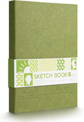 Arrtx Premium Hardcover Sketch Book, 60 Sheets/120 Pages, 180 GSM Thick Acid-Free Drawing Paper, Hardbound Sketch Pad with Inner Pocket, Green 8.5"x6.1" Sketchbook