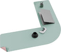 Vyaaa L Shaped Desk Mat, (39.4"+ 39.4") x 13" PU Leather Corner Desk Mat, Reversible L-Shape Desk mat, XL Gaming Mouse Pad for Computer, Gaming, Writing, Home and Office(Green and Pink)