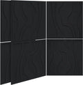 BUBOS Large Acoustic Panels, 6-Pack Soundproof Wall Panels Thickened 23.6 x 23.6 Inches, Self-adhesive Sound Absorbing Panels Decorative for Recording Studio Office Home Theater, Black