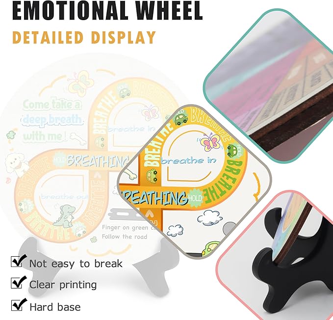 Feelings Wheel, Double-Sided Emotion Wheel with Stand, Counseling Office Must Have, Feelings Wheel Suitable for Therapy Office Decor School Counseling Office Must Have (8Z2, 2)