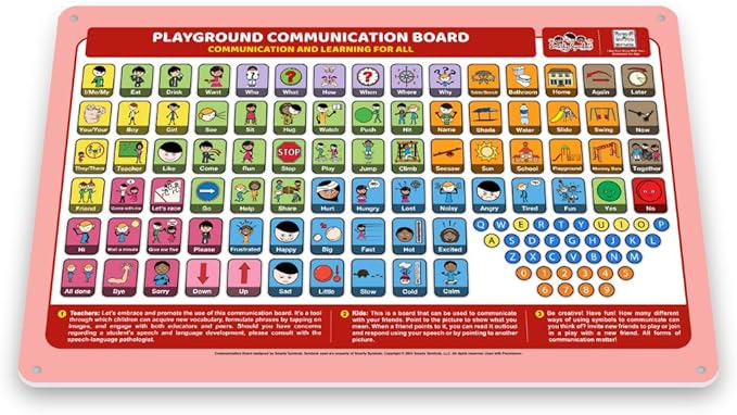 Outdoor Rated Plastic School Playground Communication Board - Weather-Proof Inclusive Communication Aid for Autism & Inclusive Play