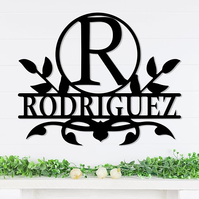 Personalized Metal Name Signs, Split Letter Monogram Wall Decor, Custom Last Name Sign, Family Name Sign for Outdoor, Personalized Wedding Gift, Garden Decor, Metal Wall Art, Housewarming Gift