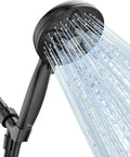 JDO Shower Head with Handheld, High Pressure Handheld 6 Settings, Detachable Shower Head Set with Stainless Steel Hose and Shower Bracket (Matte Black)