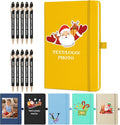 ENOMY Personalized Notebook & 10 PC Pens Gift Set Custom Notebook Journal A5 200 Pages A5 Lined Journal for Men Women Hardcover Notebooks for Work College Graduation Gifts, Yellow