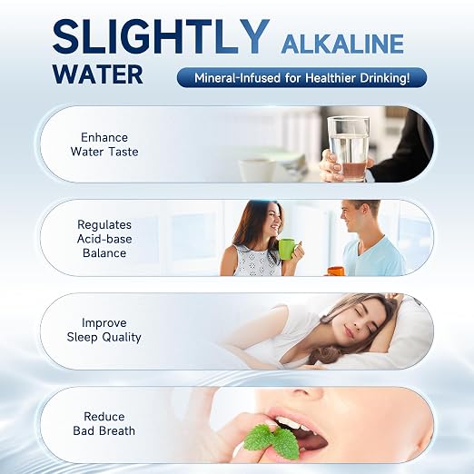 AQUALTRA USF-3B-10 Slightly Alkaline Under Sink Filter System, 8K-32K Gal, Reduce PFOA, PFOS, Chlorine, Lead, Mercury, Chloramine, Fluoride, Microplastics Particles, Bad Taste & Odor