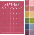 12 Pcs Colorful Undated Calendars 16‘'x 20‘' Large Erasable Wall Calendar 12 Month Classroom Dry Ease Reusable Planning Yearly Rainbow Blank Planner for Office Home Educational Room Back to Study