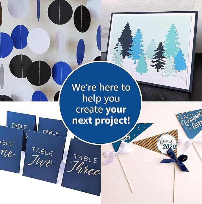 Blue Navy Colored Cardstock Thick Paper 50 Sheets, 8.5" x 11" Heavyweight 92lb Cover Card Stock for Crafts and DIY Cards Making
