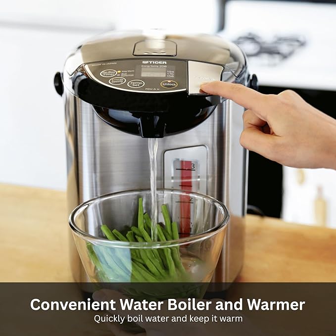 Tiger PDU-A50U-K Electric Water Boiler and Warmer, Stainless Black, 5.0-Liter