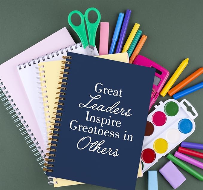 OXW Navy Blue Meeting Notebooks for Work, Leadership Gifts Office Work Notebook Journal for Writing Note Taking, Thank You Gifts for Women Men Leader Boss Mentor Principal Manager, 5.5"x8.3"