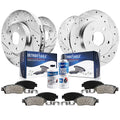 Detroit Axle - 2.0L Brake Kit for 2010 2011 Kia Soul Drilled & Slotted Disc Brakes Rotors Ceramic Brake Pads w/Hardware Front an