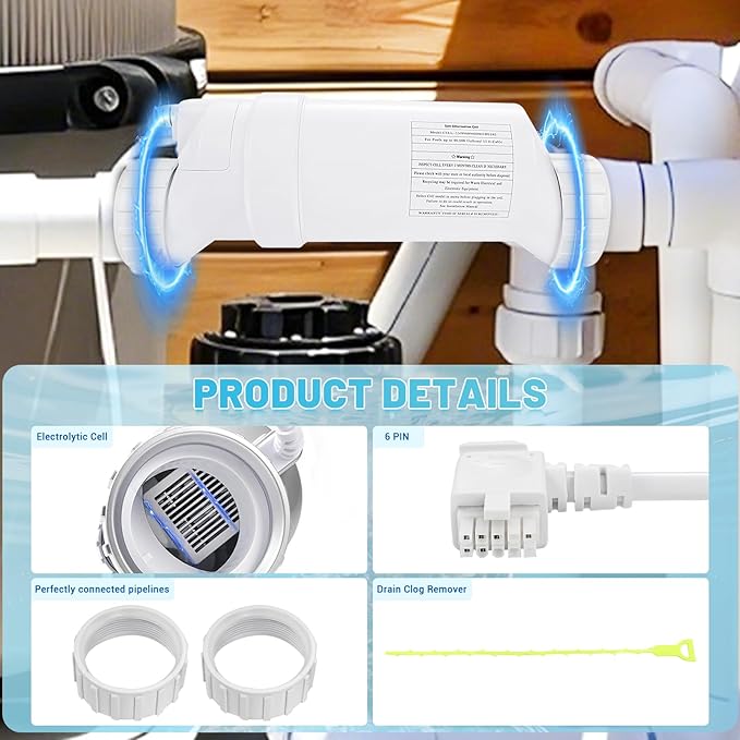 T-15 Salt Cell Replacement Compatible with Hayward AquaRite, AquaTrol, Pro Logic, Fit for W3T-CELL-15 BLT15H, Up to 40K Gallon Turbo Chlorine Generator