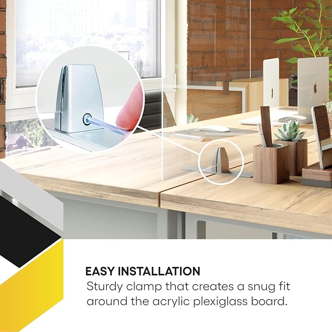 OBEX Acrylic Free-Standing Privacy Screen — Modern Desk Divider