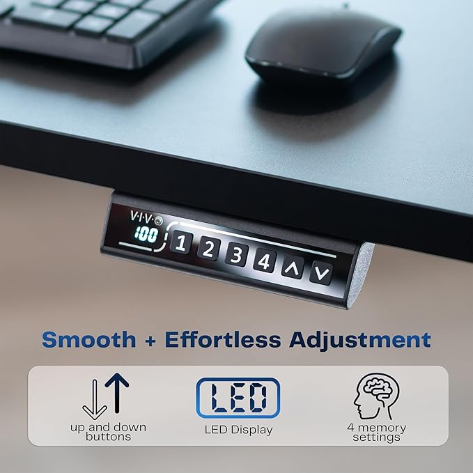 VIVO Electric 71 x 36 in Standing Desk, Memory Height Adjustment, 1B Series, Holds 220 lbs, Dark Gray Top White Frame, DESK-KIT-1W7G-36