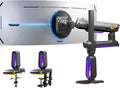 NB Extra Height Gaming Monitor Arm for 32 to 60 Inches Screen, Load up to 20 kg, VESA 75/100, RGB-Light, Heavy Duty, Multi Angle Adjustable, Premium Aluminum, Long Arm Extension Purple Blue