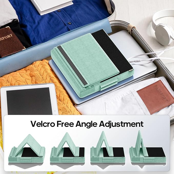 KDD Tablet Pillow Stand, Multi-Angle Viewing Ipad Holder for Lap, Bed and Desk, Foldable Soft Pad Dock with Stylus Mount Compatible with Ipad Pro 12.9, 10.5, 11, Air, Mini, Phones, Books, E-Reader