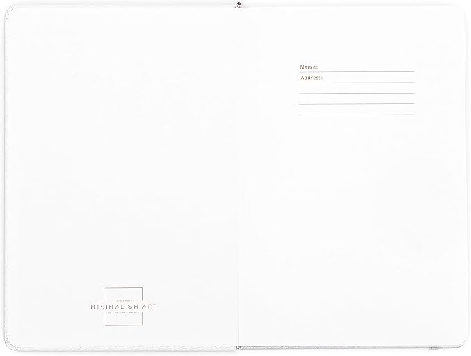 Minimalism Art, Premium Hard Cover Notebook Journal, Classic 5" x 8.3", 122 Numbered Pages, Gusseted Pocket, Ribbon Bookmark, Extra Thick Ink-Proof Paper 120gsm, San Francisco (Squared, Brown)