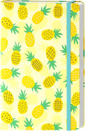 Lined Journal Notebook, Hardcover Journal for Women, Medium 5.7 x 8.4 in, 160 Pages Thick Paper, Cute Aesthetic Floral College Ruled Notebook for Writing Journaling Work School Office,Pineapple